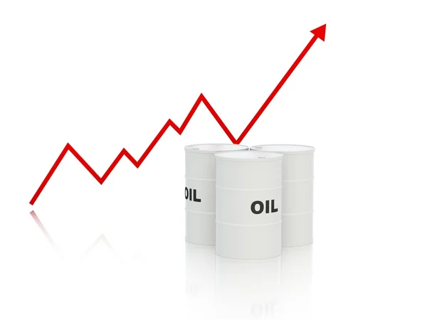 Barelů ropy s graf — Stock fotografie