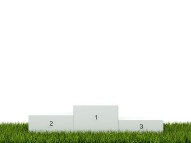 White podium on green grass clipart