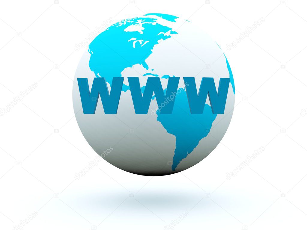 World wide web on earth background