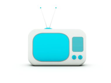 Old TV isolated on white clipart