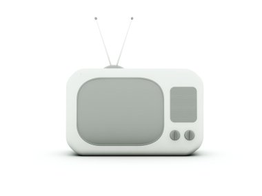 Old TV isolated on white clipart