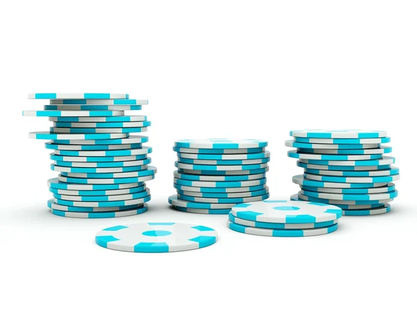 Casino chips on white — Stock Photo, Image