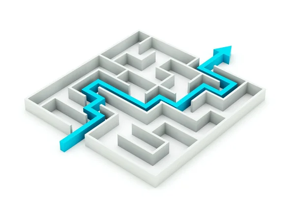 Labyrinth with arrow — Stock Photo, Image