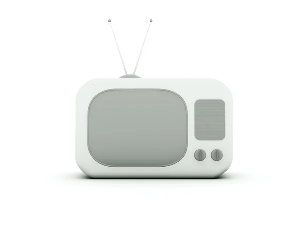 白で隔離される古いテレビ — ストック写真
