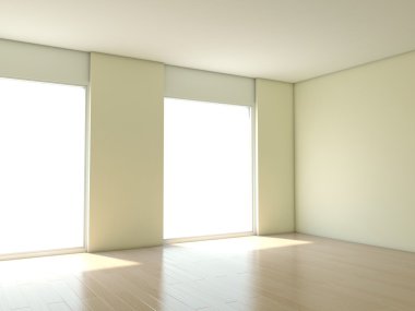 Empty apartment with white walls
