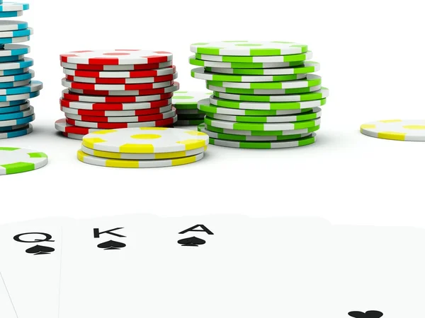 Poker kartları fişleri ile — Stok fotoğraf