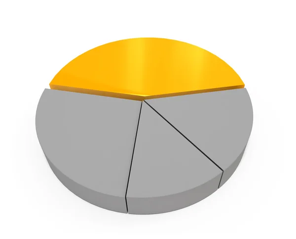 3d pie graph on white background — Stock Photo, Image