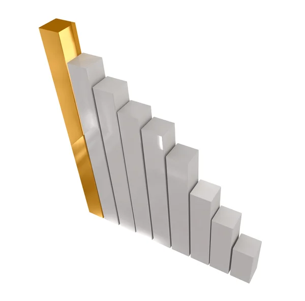 3d bar graph on white background — Stock Photo, Image