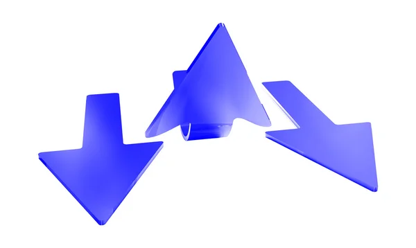 Frecce curve blu — Foto Stock
