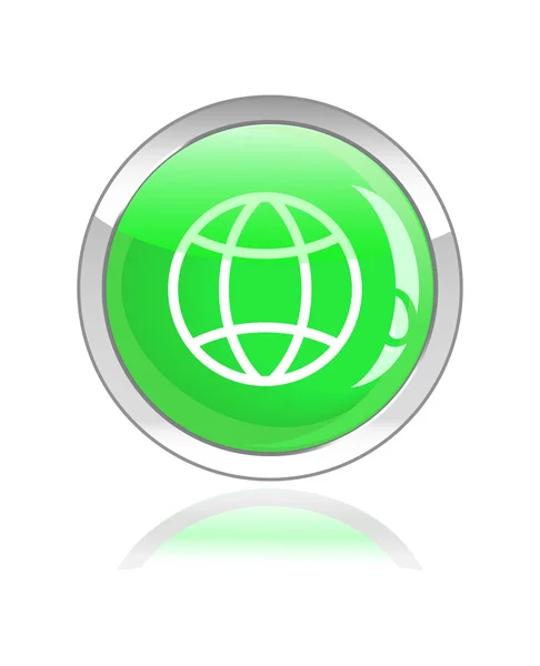 Globe botón icono brillante — Archivo Imágenes Vectoriales