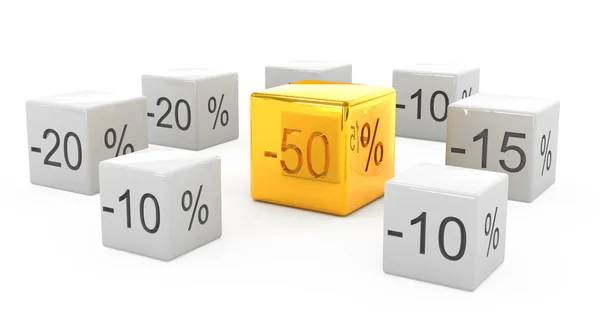 Cube block with percent mark — Stock Photo, Image