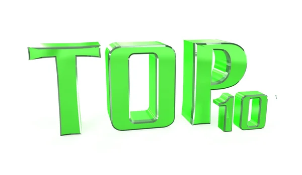Топ-10 зеленых знаков — стоковое фото