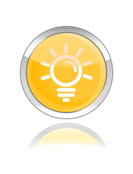 Bulb glossy icon button — Stock Vector