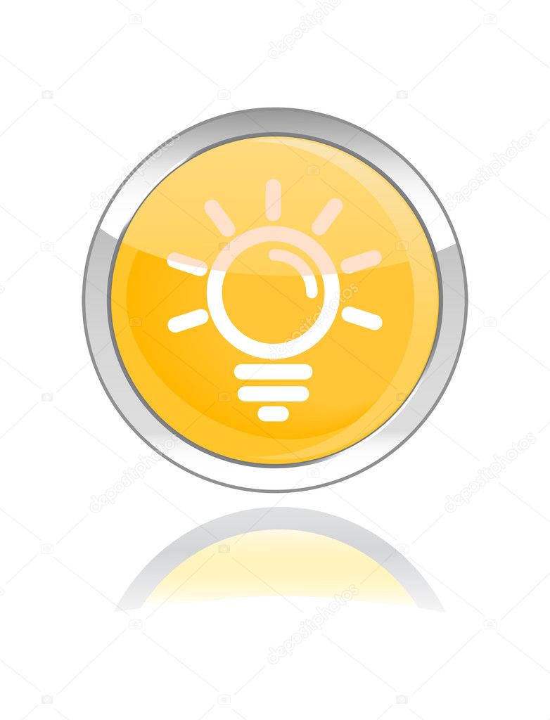 Bulb glossy icon button