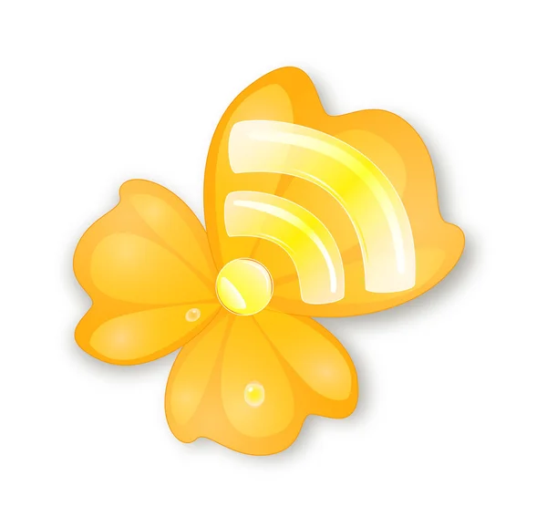 RSS Zapisz się na pomarańczowy kwiat — Zdjęcie stockowe