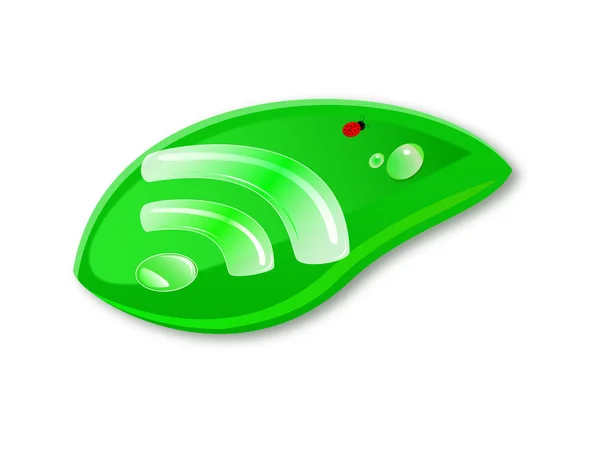 RSS Zapisz się na zielony liść — Zdjęcie stockowe