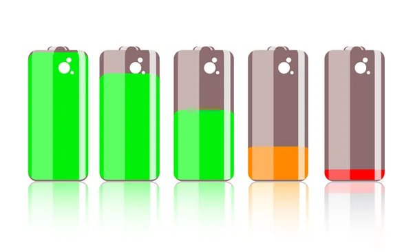 Färgglada batteriikonen — Stock vektor