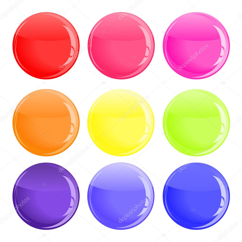 Glossy colorful button