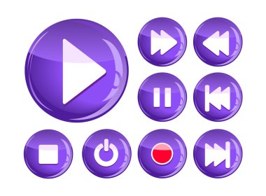 Set of play icons clipart