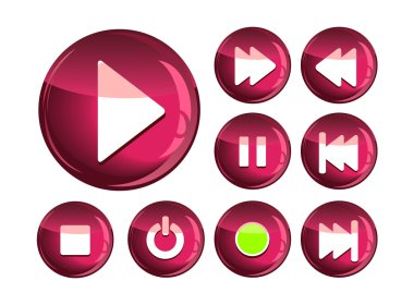 Set of icons. play forward back clipart