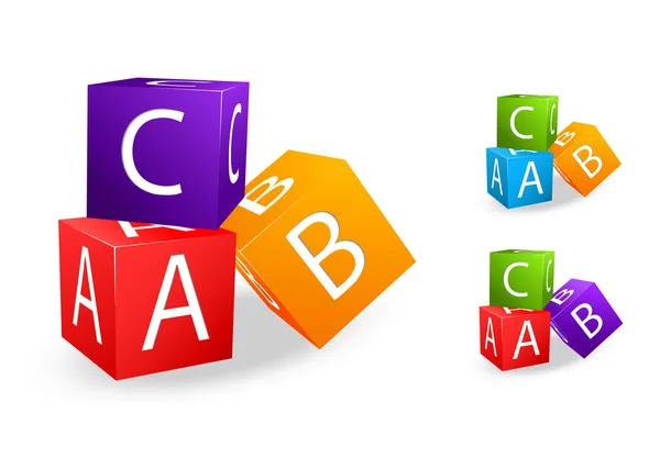 Cubi giocattolo con lettera a b c — Vettoriale Stock