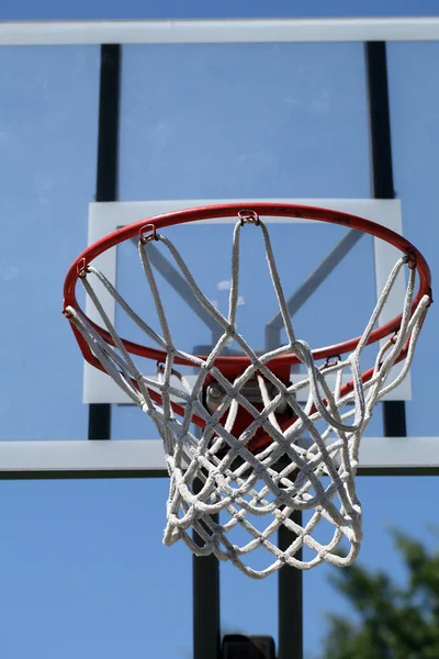 stock image Outdoor basketball hoop with net and backboard