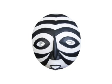 siyah-beyaz bantlı Afrika maskesi