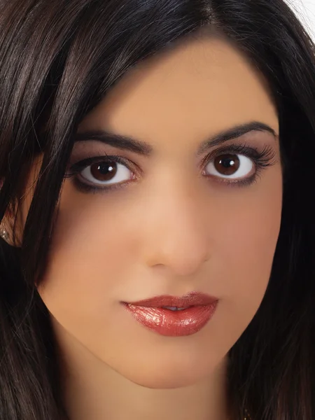 Middle Eastern Woman Portrait Closeup Stock Image