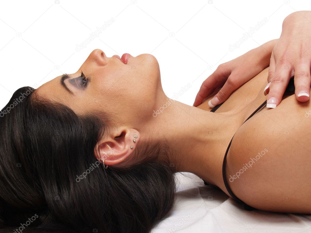 Profile portrait young middle eastern woman reclining