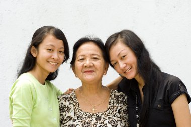 Asian family women generation clipart