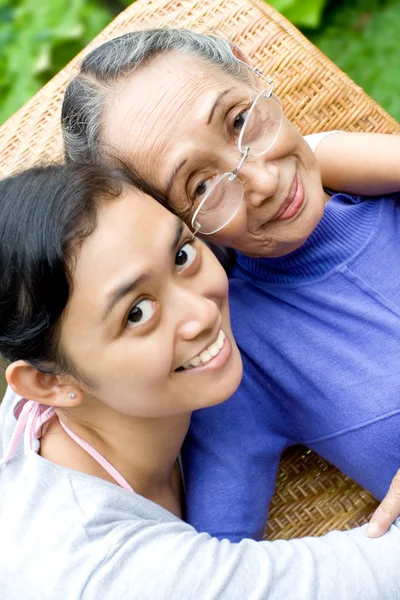 Happy ethnic mother and daughter — Stock Photo, Image