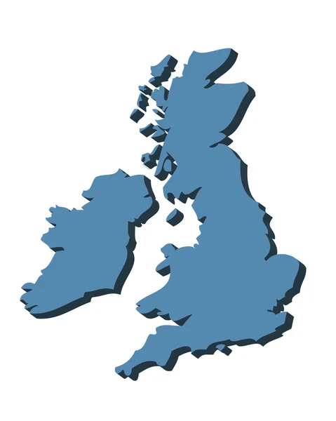英国和爱尔兰的地图 — 图库照片