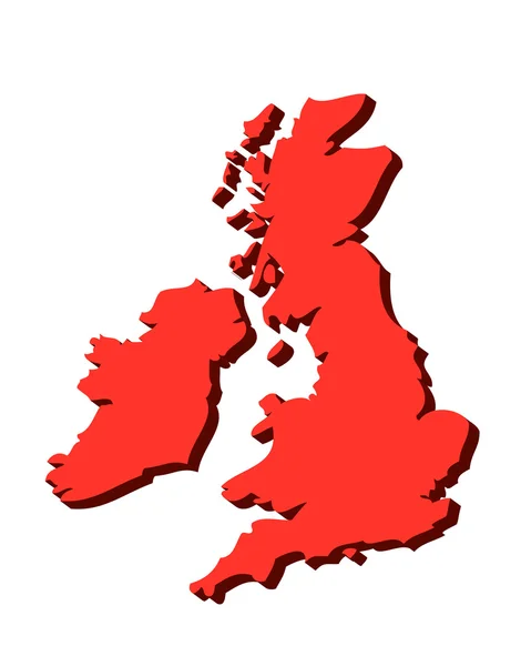 Reino Unido e Irlanda mapa —  Fotos de Stock