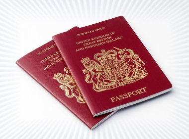 Two UK passports clipart