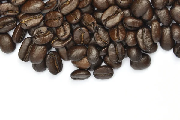 Coffeebeans over white — Stock Photo, Image
