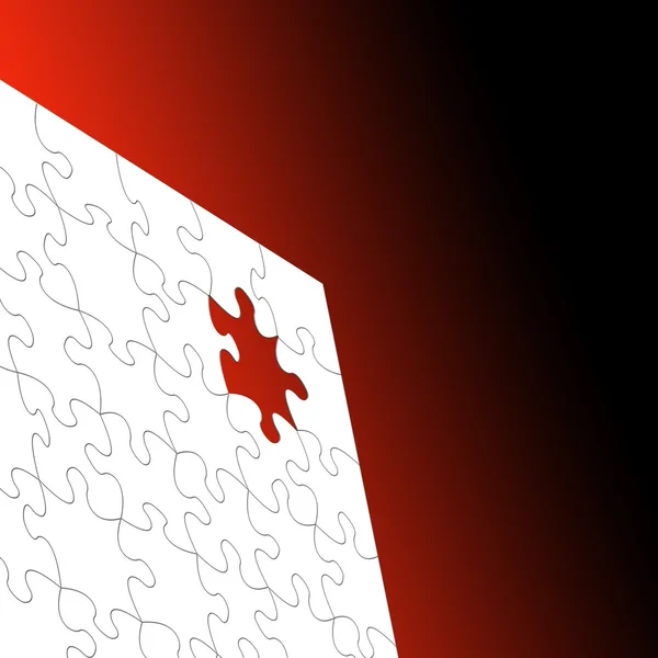 Puzzle sobre vermelho — Fotografia de Stock