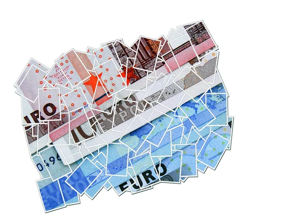 Euron pengar collage — Stockfoto