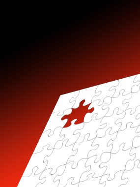 Puzzle over red clipart