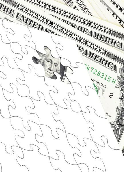 Dollar puzzle — Stock Photo, Image