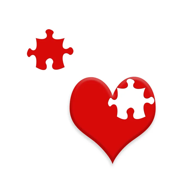 Jigsaw heart — Stock Photo, Image