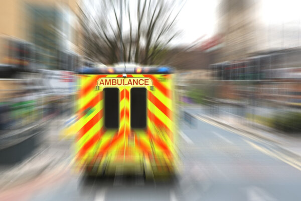 Emergency ambulance with zoom effect