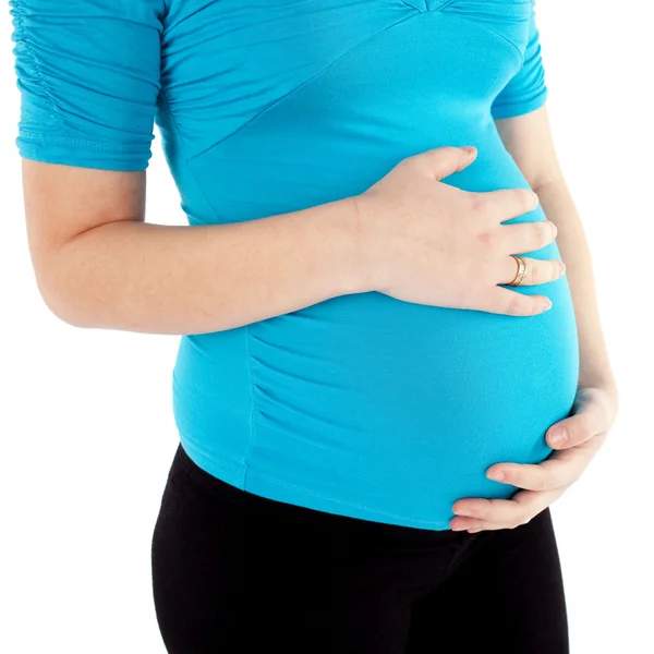 年轻孕妇的肚子 — 图库照片