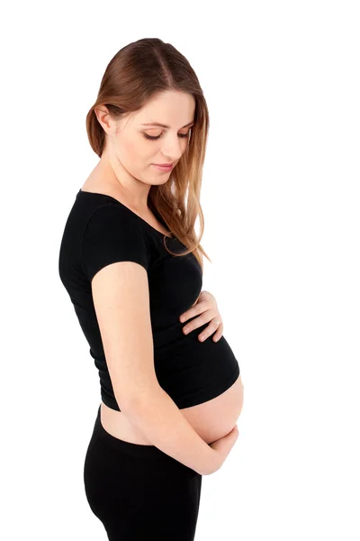 Pregnant Woman Holding Belly Royalty Free Stock Images