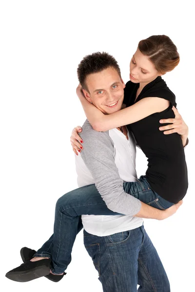 Woman Embracing Man — Stock Photo, Image