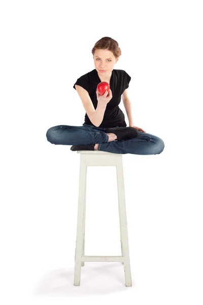 Woman with an Apple — Stock Photo, Image