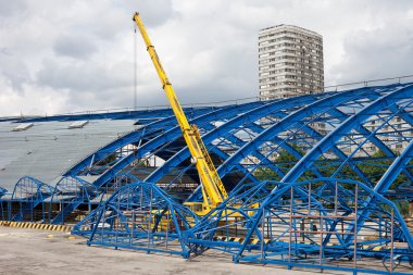 Metal Frame Structure on Decontruction Site clipart