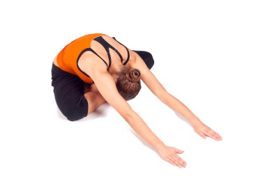 Fit Woman Practicing Yoga clipart