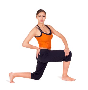 Woman Practicing Yoga Exercise clipart