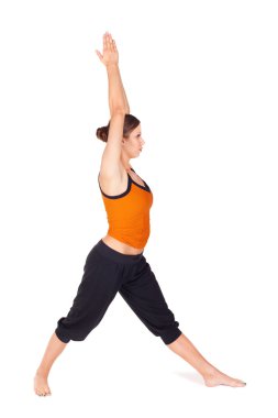 Woman Practicing Yoga Exercise clipart