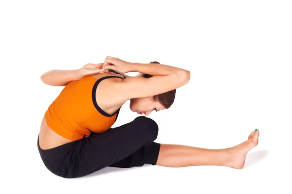 Fit Woman Practicing Yoga Stretching Asana — Stock Photo, Image